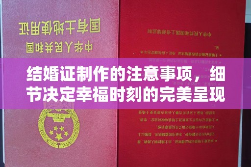 定西结婚证制作的注意事项，细节决定幸福时刻的完美呈现